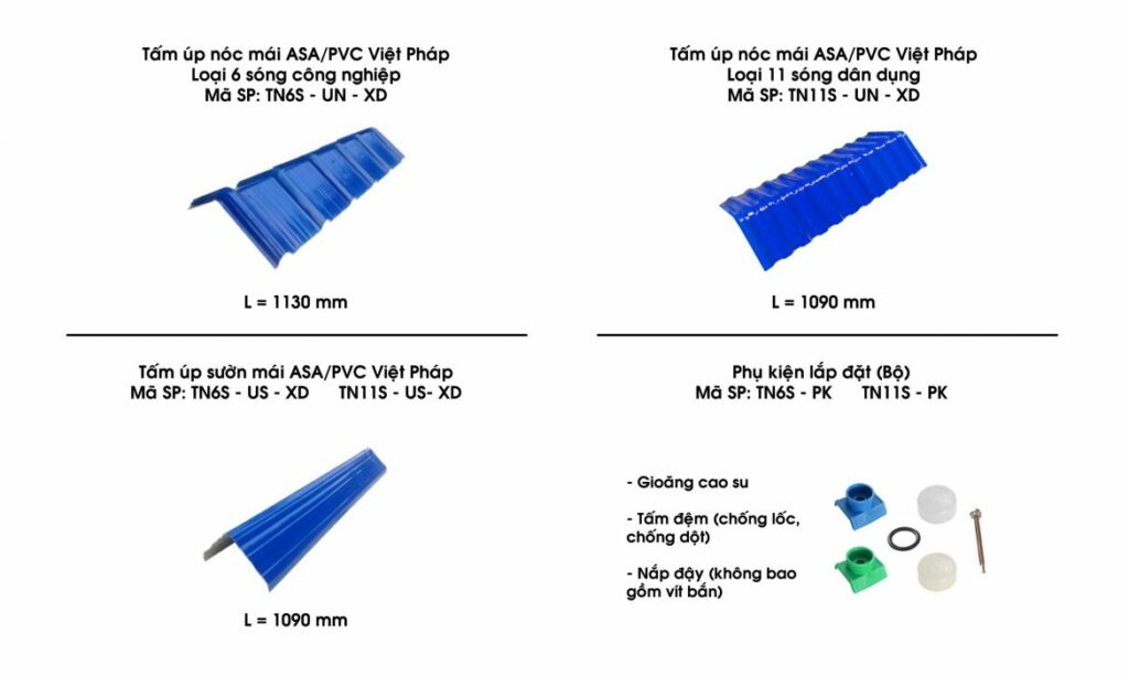 (Phụ kiện đồng bộ tôn nhựa 4 lớp ASA/PVC)