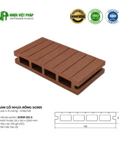 Thông số kỹ thuật sàn gỗ rỗng SGR01 loại 4 lỗ vuông ghép hở
