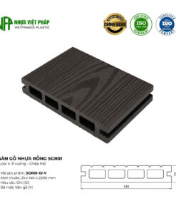 Thông số kỹ thuật sàn gỗ rỗng SGR01 loại 4 lỗ vuông ghép hở