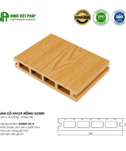 Thông số kỹ thuật sàn gỗ rỗng SGR01 loại 4 lỗ vuông ghép hở