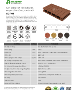Thông số kỹ thuật sàn gỗ rỗng SGR01