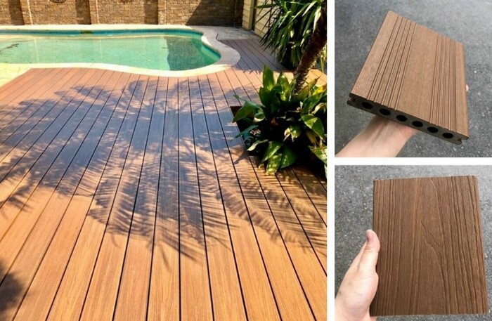 Mẫu sàn nhựa giả gỗ đẹp mắt cho hồ bơi với thiết kế hiện đại