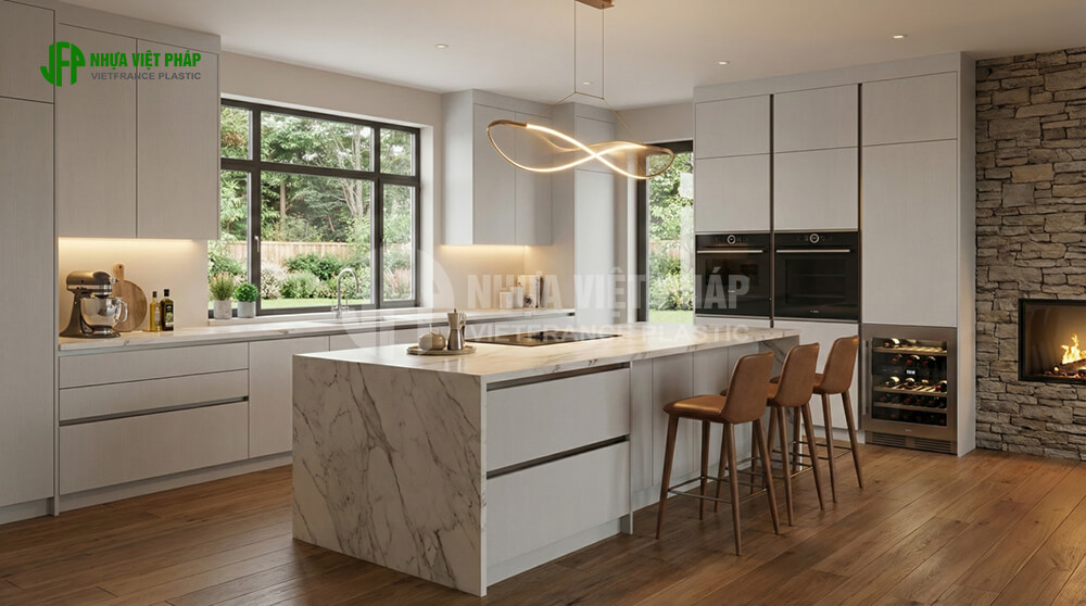 Hình ảnh tủ bếp Nhựa Việt Pháp thiết kế/bàn giao cho khách
