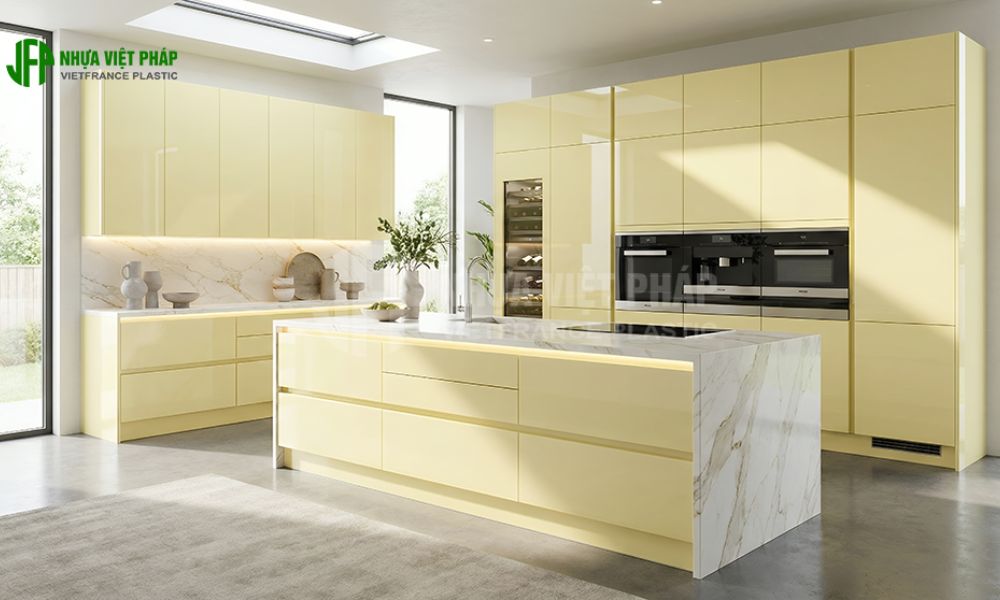 Hình ảnh ưu điểm của tủ bếp inox Nhựa Việt Pháp