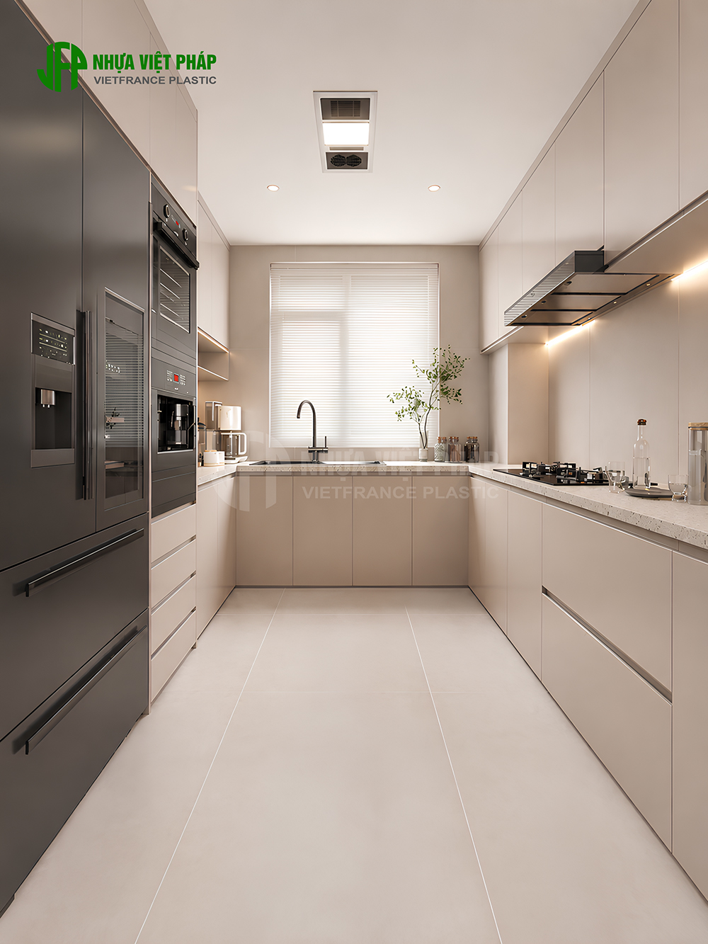 Tủ bếp inox Royal Nhựa Việt Pháp sang trọng