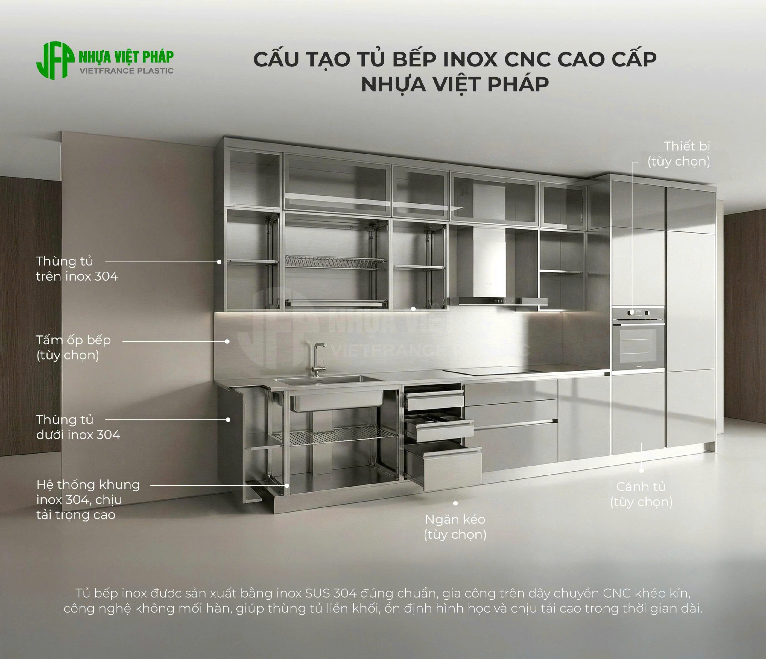 tủ bếp inox cao cấp