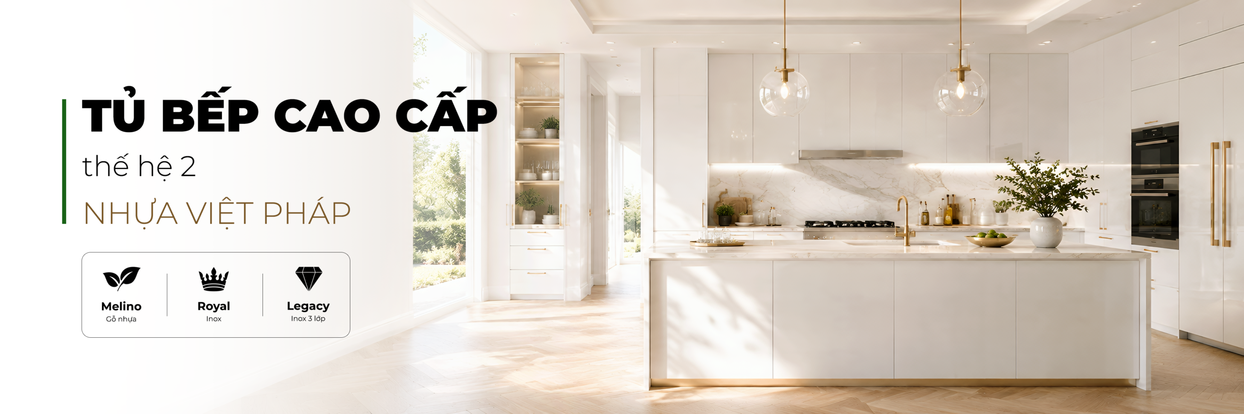 Tủ bếp cao cấp thế hệ 2 Nhựa Việt Pháp
