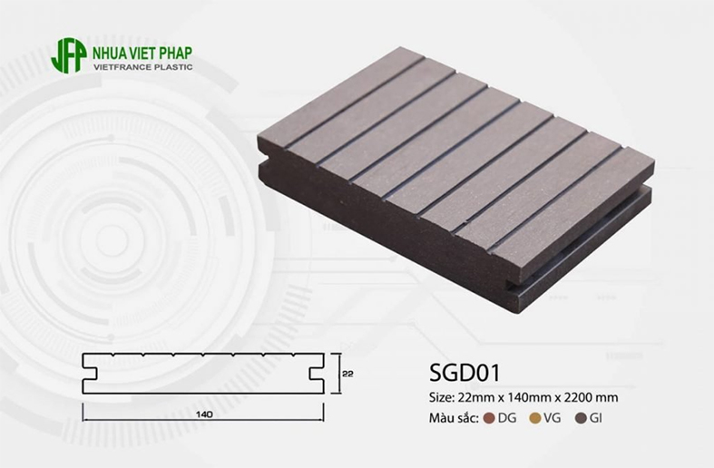 sàn gỗ ngoài trời loại kết cấu đặc SGD01