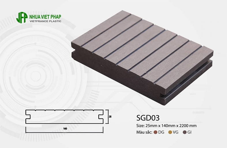 sàn gỗ ngoài trời loại kết cấu đặc SGD03