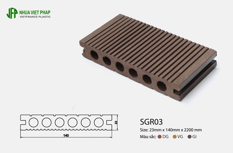 sàn gỗ ngoài trời loại kết cấu rỗng SGR03