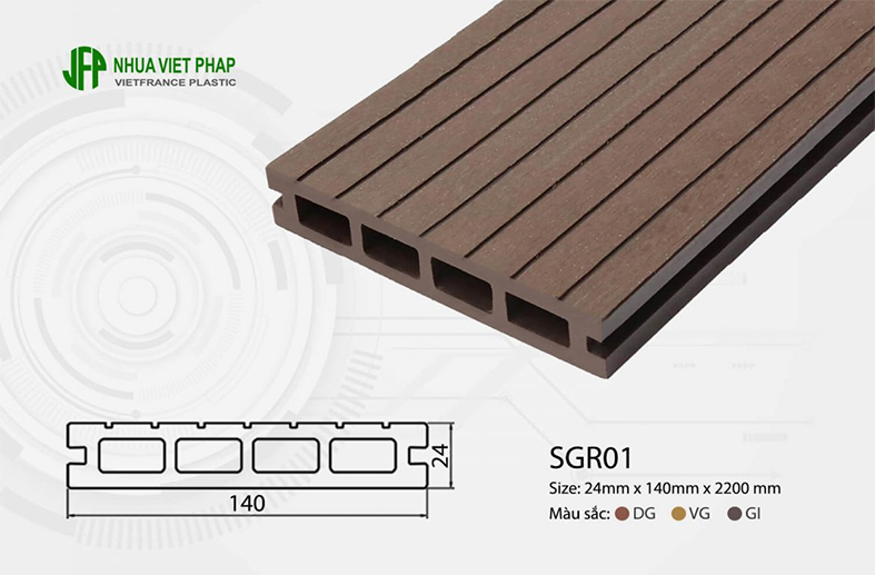 sàn gỗ ngoài trời loại kết cấu rỗng SGR01